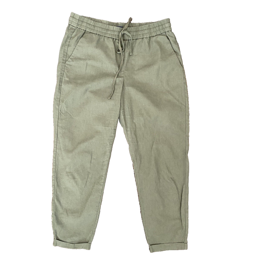 J Crew Pants Womens Size 8 Green Linen Cotton Casual Lightweight Coastal Beach